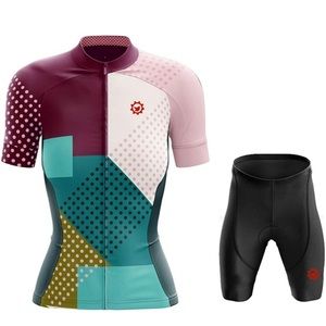 GCRFL Women's short-sleeved with 4D padding, cycling clothing 2 pieces set